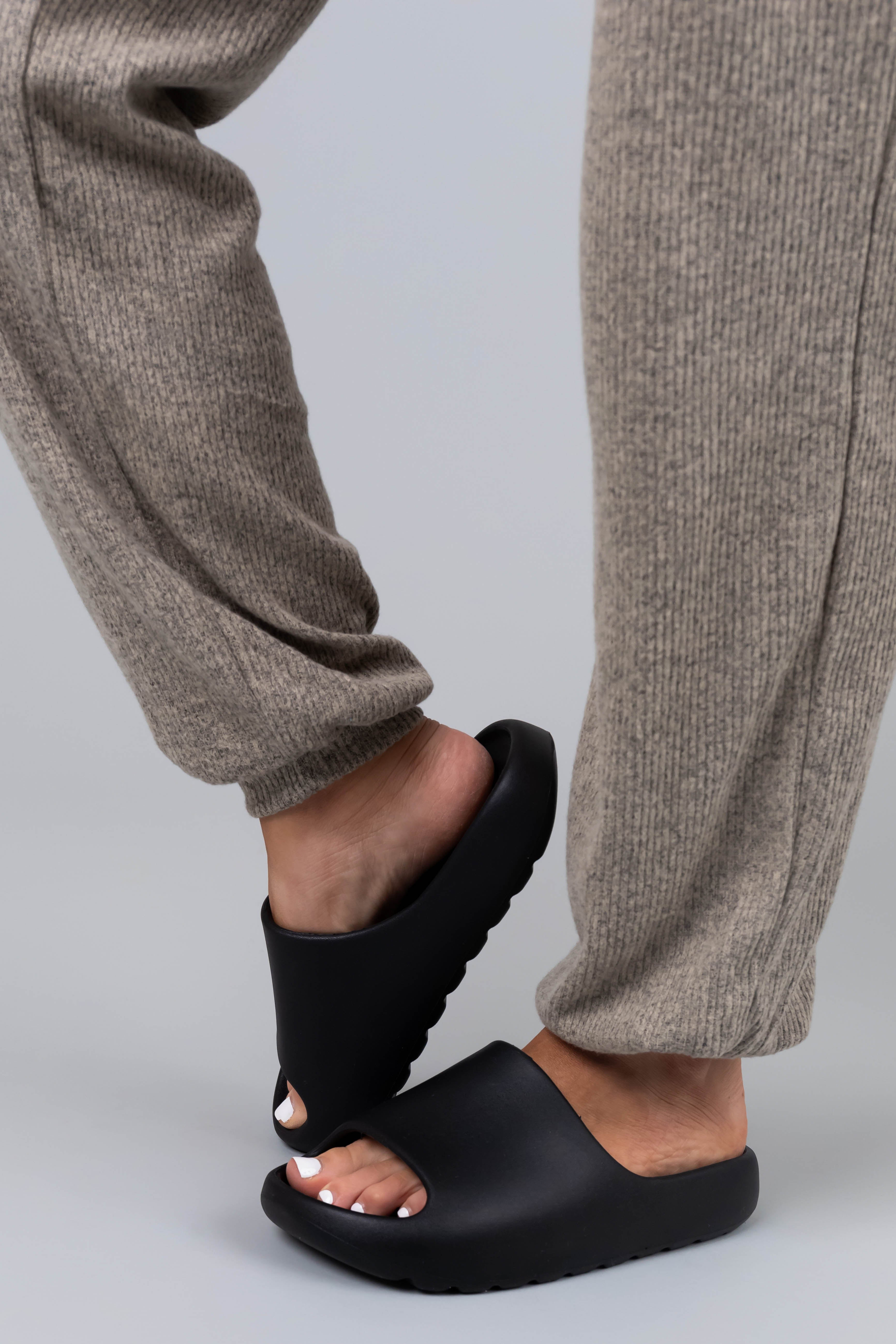 Women's Black Foam Slide Sandals